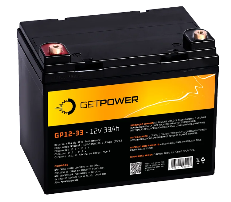 Bateria Estacionária VRLA ( AGM ) GetPower 12V – 33Ah – GP12-33